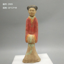 Pottery figurine ornaments antique handicrafts pottery Han Dynasty figurines cultural relic reproduction antique collection