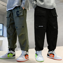 Boys casual pants overalls pants autumn and winter clothes loose childrens foreign style fashion spring and autumn 2021 New Pants