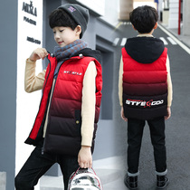 Boys jia hou mian vest outer wear autumn and winter children zhong tong cotton waistcoat zhong da tong vest Western style red