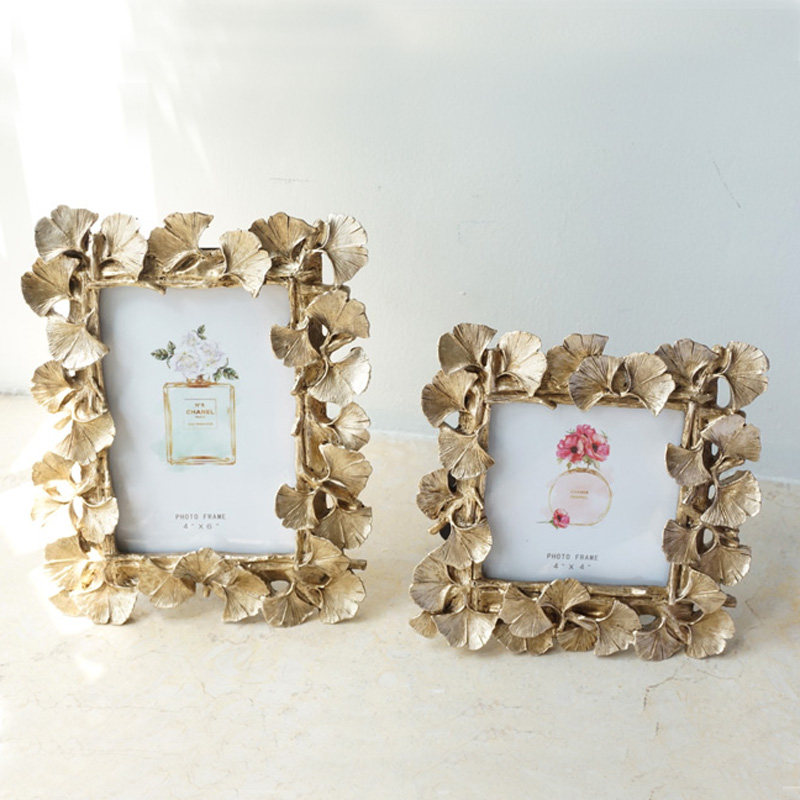 Modern creative European American vintage gold leaf 4 inch 6 inch wedding frame decoration frame decoration