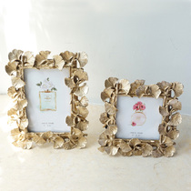 Modern creative European American retro Golden Silver Leaf 4 inch 6 inch wedding photo frame set-up frame decoration