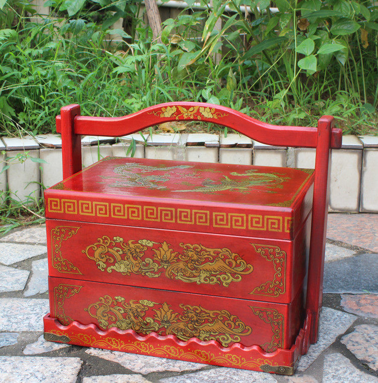 Wedding Gift Basket Imitation Ancient Candy Pan Retro Hand Basket Wedding First Accessories Box Traditional Food Box Upscale Gift Gift Basket