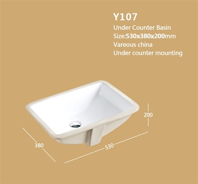 Square in-stage basin embedded with a Japanese kvkkm5171 5071EC double-hole tap in the lower basin