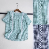 X033c 0716 Reculing и освежающий смазанный маленький клетчатый трехмерный рюшинный край, кружевная декоративная рубашка