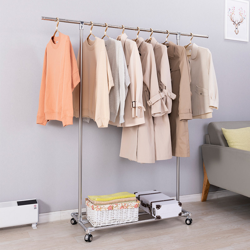 Down-stainless steel drying frame with single-rod stainless steel drying frame sun-hanging rod in bedroom