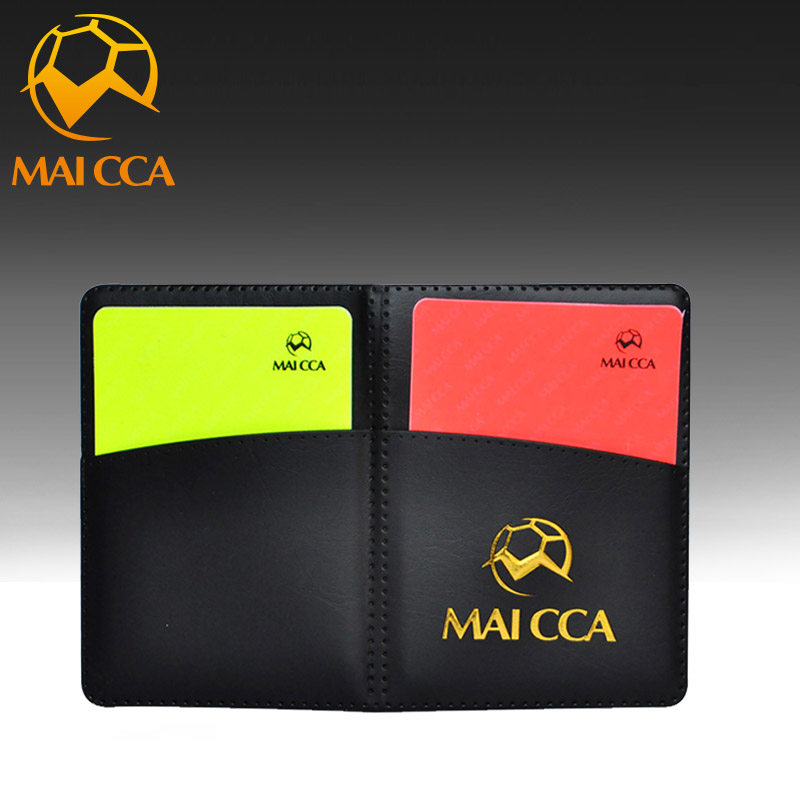 MAICCA football red yellow card recording this red card yellow card referee tool equipped with leather cover sending ball pen