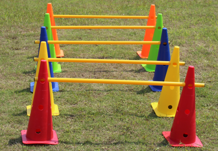 48CM With Hole Sign Barrel Barrier Football Training Cross Bar Small Cross Bar Rack Agile Bar Rack Adjustable Height