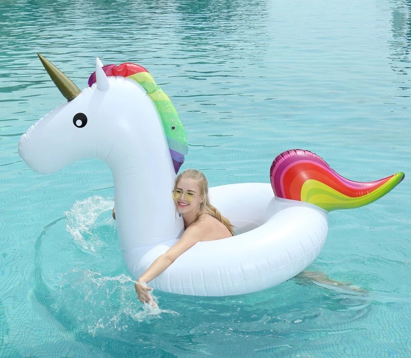 Flamingo Unicorn Donut Dày Inflatable Swim Nhẫn Nam Giới Trưởng Thành và Phụ Nữ Trẻ Em Nách Vòng Tròn Phao Cứu Sinh phao tắm cho trẻ sơ sinh