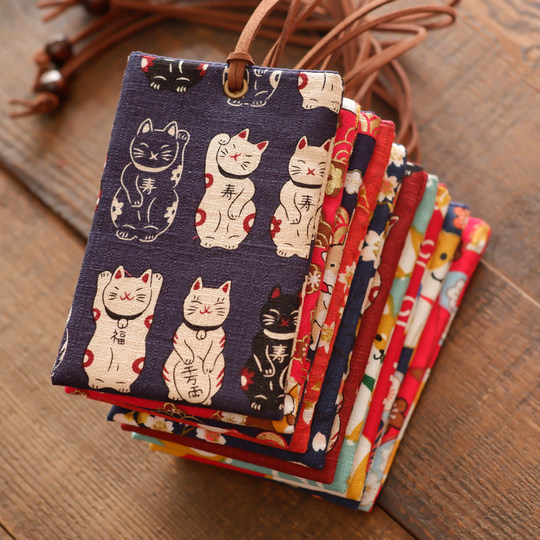 Handmade retro fabric transportation access control card holder