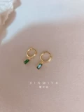 Изысканные серьги, прямоугольная универсальная подвеска с цирконом подходит для мужчин и женщин, популярно в интернете, простой и элегантный дизайн