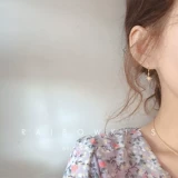 Свежие маленькие гипоаллергенные серьги, 14 карат, инкрустировано бриллиантами, серебро 925 пробы
