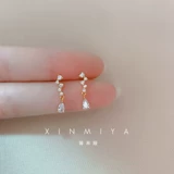 Изысканные длинные серьги в форме капли с цирконом, звездное небо, подвеска, серебро 925 пробы, французский стиль