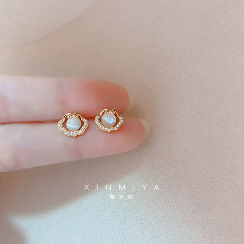 馨米娅 Защитный амулет, серьги, клипсы, кошачий глаз, серебро 925 пробы, 2025 года, без проколов ушей