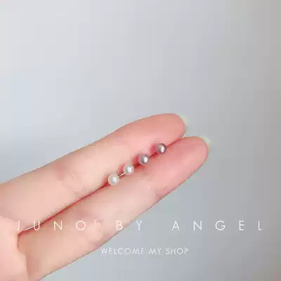 Sterling silver ear nails mini small ear bone nails female natural freshwater pearls wild ears hypoallergenic earring ring