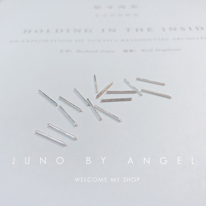 925 pure silver anti-allergy ear pin female minimalist with ear-hole anti-inflammatory ear-stick South Korean male student's ear baseball Temperament Ornament