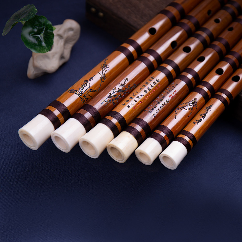 Yale set of flute Wang Jianhong Elegant Palace Bamboo Flute to perform a set of 5 CDEFG tune 6 CDEFGA transfers
