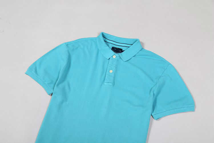 小 瑕疵 nam ngọc trai bông ngắn tay áo polo bông rửa ve áo T-shirt thường màu rắn có XL