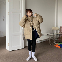 Flower field window collar cotton-padded jacket 2020 new female Korean version of loose cotton padded cotton coat winter coat Parker