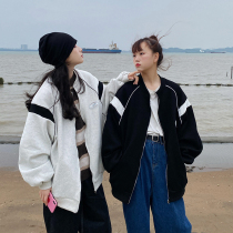 Flower field window sweater female spring and autumn 2020 new Korean version of loose tide ins color pattern student zipper cardigan coat