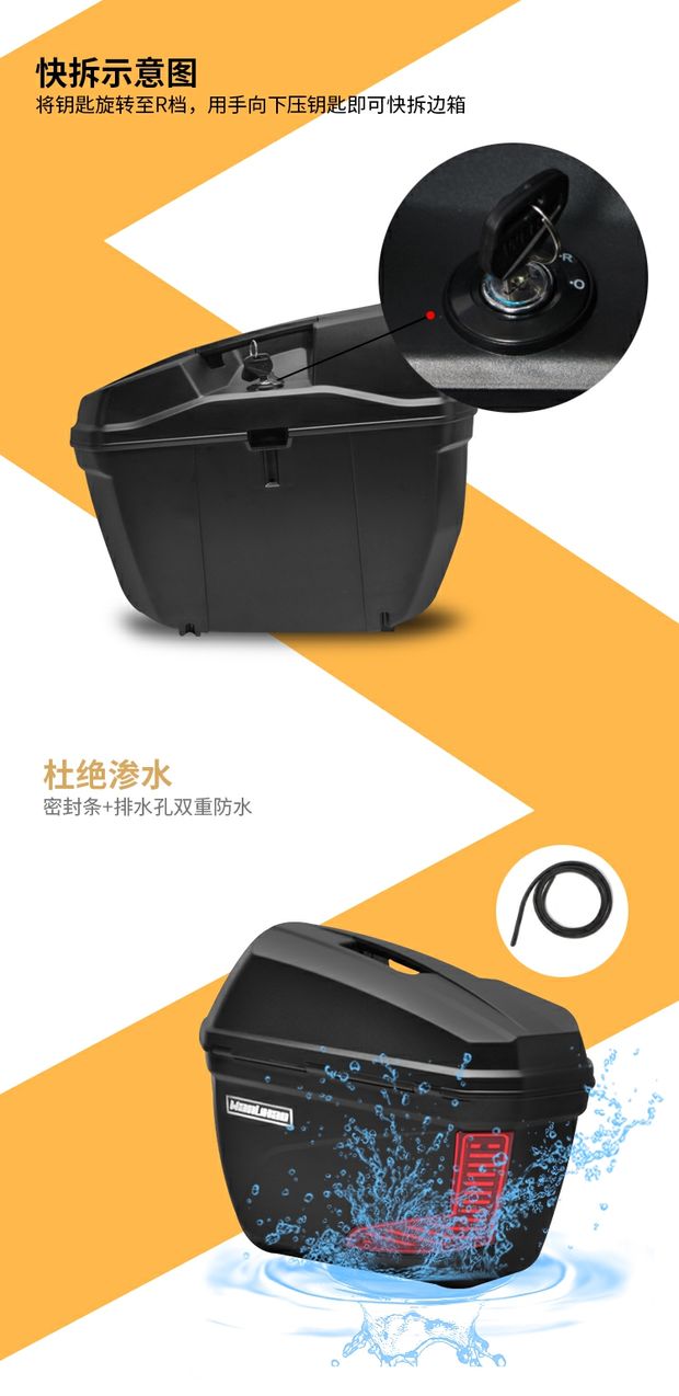 Wuyang Honda CB190R bão mắt xe máy bên hộp CBR190F bên hộp sửa đổi treo hộp chống nước hộp trở lại - Xe gắn máy phía sau hộp thùng đựng đồ cho xe máy