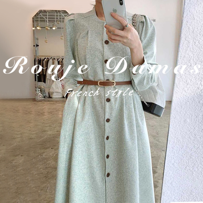 French Rouje Damas French temperament single-breasted tie waist is thin and long version of the foreign assembly belt