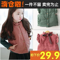 Mùa đông 2018 bé gái mới trùm đầu áo vest cotton phiên bản Hàn Quốc của thỏ con cộng với áo nhung đệm áo khoác bé thủy triều quần áo trẻ em cao cấp