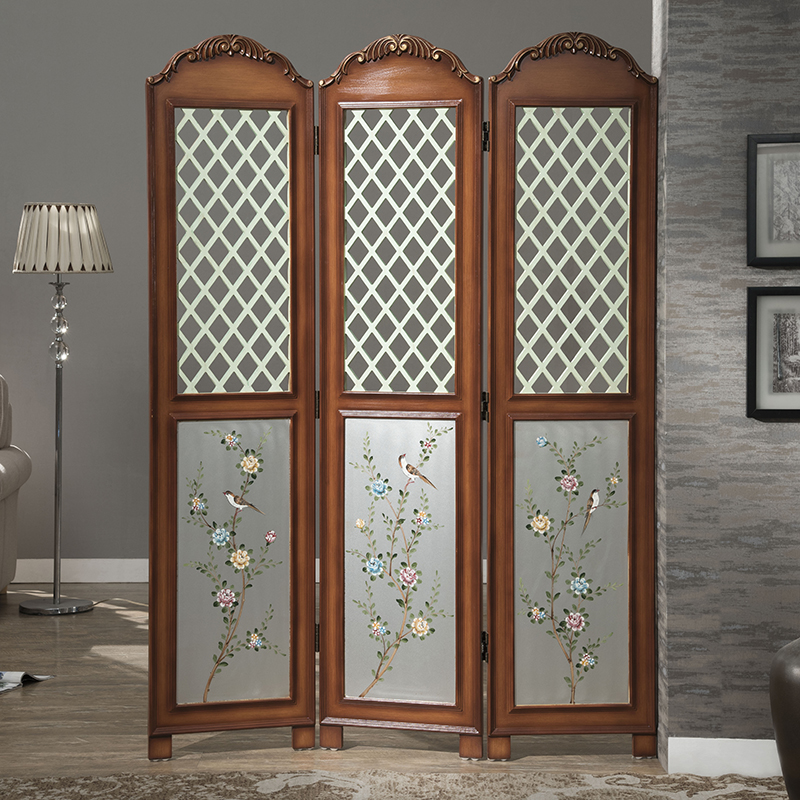 American-style home screen partition living room porch office hotel neo-classical hand-painted retro folding screen folding mobile