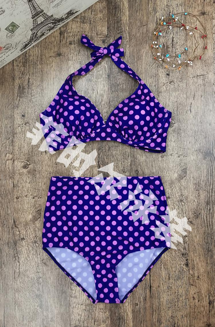 17 năm mới châu Âu và Mỹ béo chị gái áo tắm kích thước lớn chia áo tắm bikini gợi cảm nữ treo cổ áo tắm bộ đồ bơi dài tay