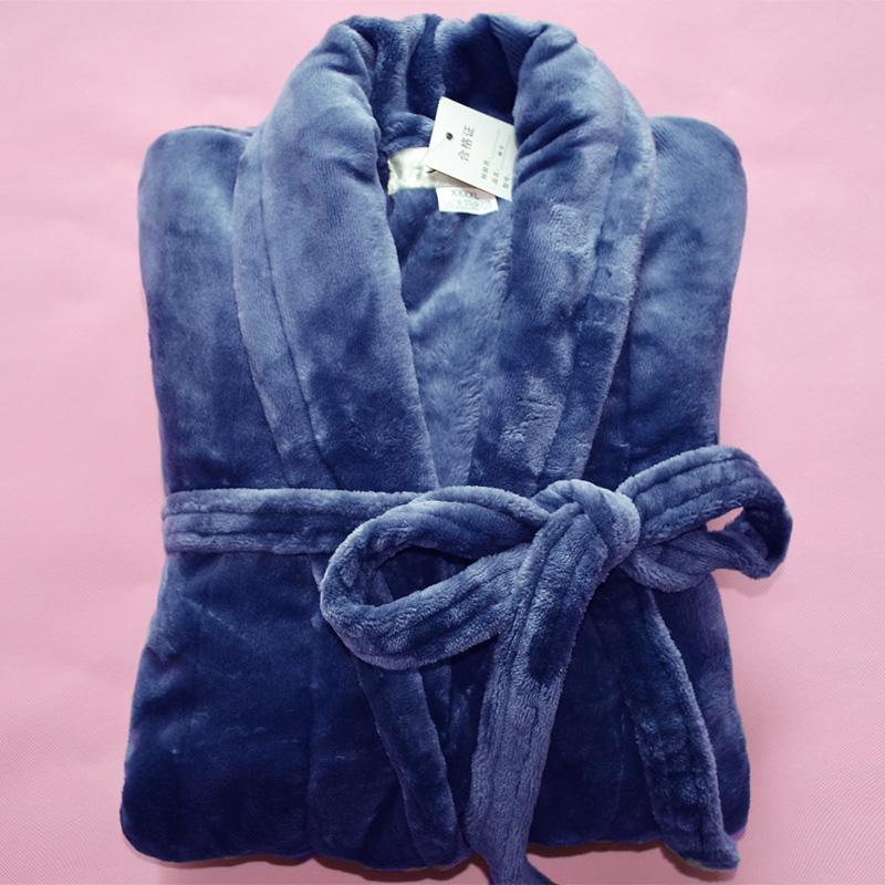 Mới mùa thu và mùa đông dày lông cừu san hô áo choàng nam flannel những người yêu thích áo choàng tắm nữ mùa đông đồ ngủ cộng với phân bón để tăng áo ngủ đôi nam nữ
