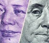 周五亚市早盘，美元指数涨势延续。中国外汇交易中心数据显示，在岸人民币兑美元触及6.96；据新浪报价，离岸人民币贬值失守6.97关口...