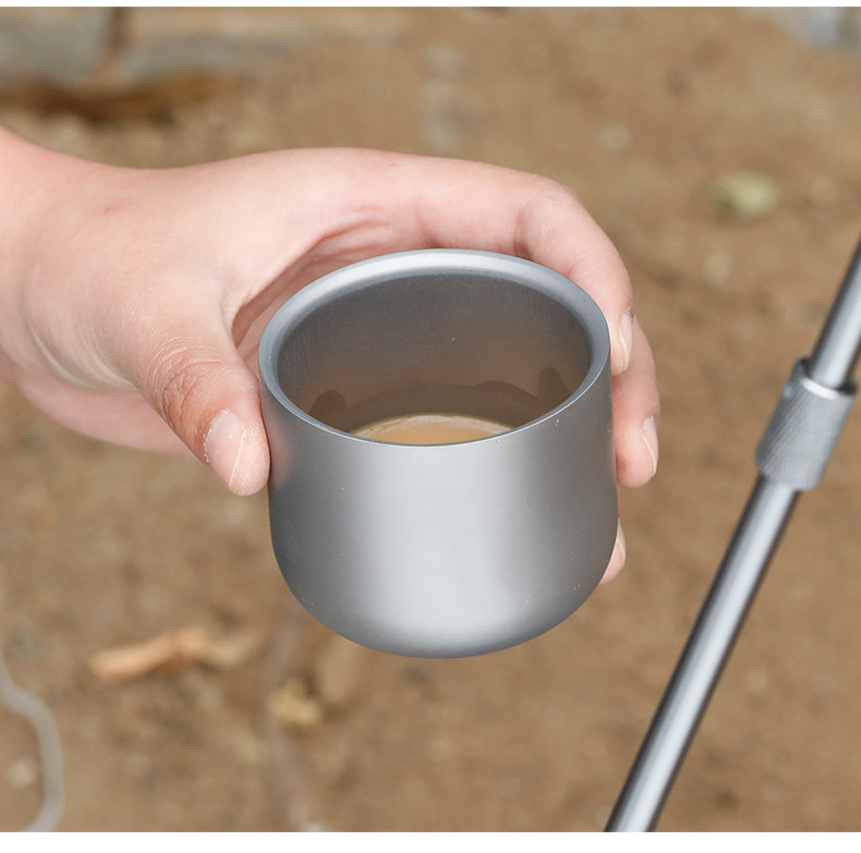 Бутылка для воды 钛工匠户外便携钛双层公主杯隔热小茶杯咖啡杯纯钛泡茶功夫茶具 Tiartisan