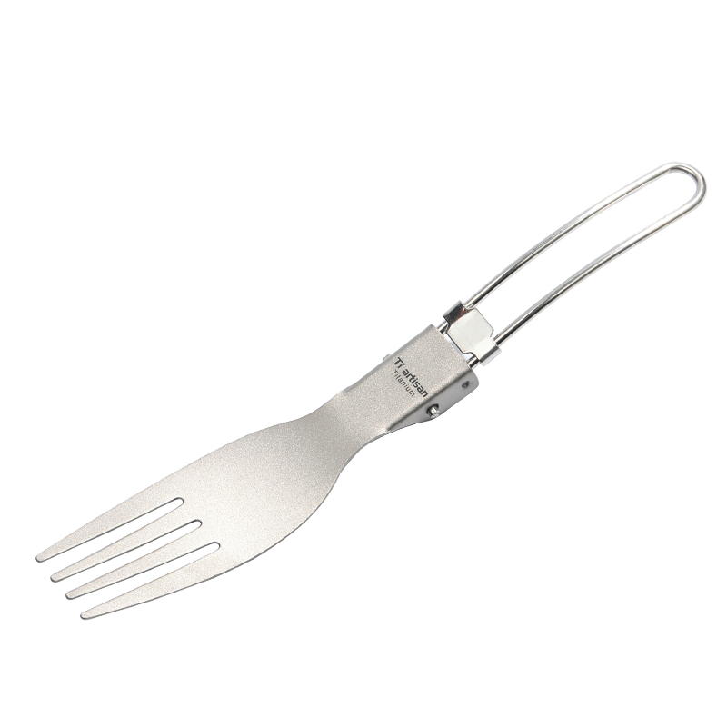 Titanium artisan pure titanium cutlery fork titanium cutlery portable light to quantify outdoor camping tableware Health and environmental protection Ta8003