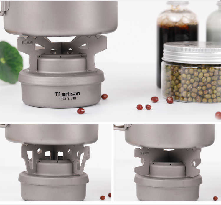 Titan thợ thủ công ngoài trời titan rượu bếp khung phụ kiện bếp chéo khung hỗ trợ thép không gỉ nồi giá di động - Bếp lò / bộ đồ ăn / đồ nướng dã ngoại bếp nướng than hoa ngoài trời chân cao