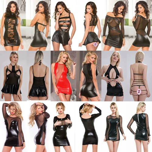 Сексуальная полиуретановая латексная юбка без рукавов, популярно в интернете, в обтяжку, с акцентом на бедрах