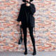 Off-season clearance! Black woolen coat for women Korean style thickened loose large size cape double-sided cashmere coat for women