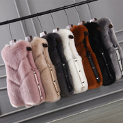 Lông ngựa giáp 2020 mới mùa thu / mùa đông cơ thể vest vai mỏng dày giả fox fur coat ngắn của phụ nữ