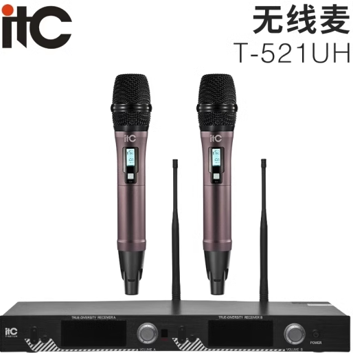 ITC T-521UH デュアルハンドワイヤレスマイク（1対2）/ T-52X マイク / T-521CF デュアルシート充電器