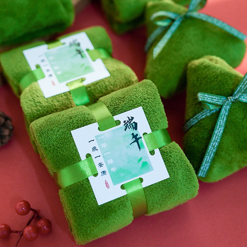 Dragon Boat Festival Towel Gift Coral Fleece Towel Holiday Creative Gift Towel Rice Dumpling Shaped Towel Dragon Boat Festival Towel Gift Coral Fleece Towel Holiday Creative Gift Towel Rice Dumpling Shaped Towel