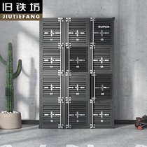 Locker with lock industrial wind locker steel staff tin cabinet gym bathroom bathhouse cabinet multi-door Cabinet