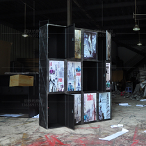 Wrought iron retro cabinet Personality creative custom hair salon barber gym Industrial wind storage bag cabinet storage cabinet loft