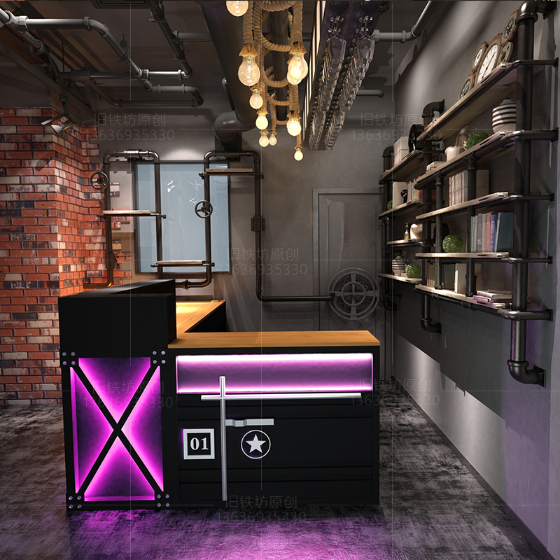 Industrial Wind Bar Bar Tables Reception Desk Internet Cafe Clear
