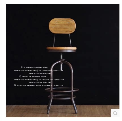 Iron solid wood retro bar chair lift bar chair solid wood chair swivel bar chair bar stool bar stool bar stool high stool
