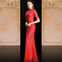 Mother dress wedding dress 2021 new hi mother-in-law wedding banquet high-end evening dress dress usually wear Women