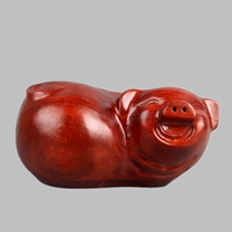 Dongyang wood carving mahogany carving twelve zodiac pig living room solid wood lucky pig wooden piggy bank piggy bank ornaments