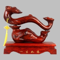 Dongyang wood carving solid wooden Ruyi wooden home opening gift mahogany handicraft desktop Chinese modern ornaments