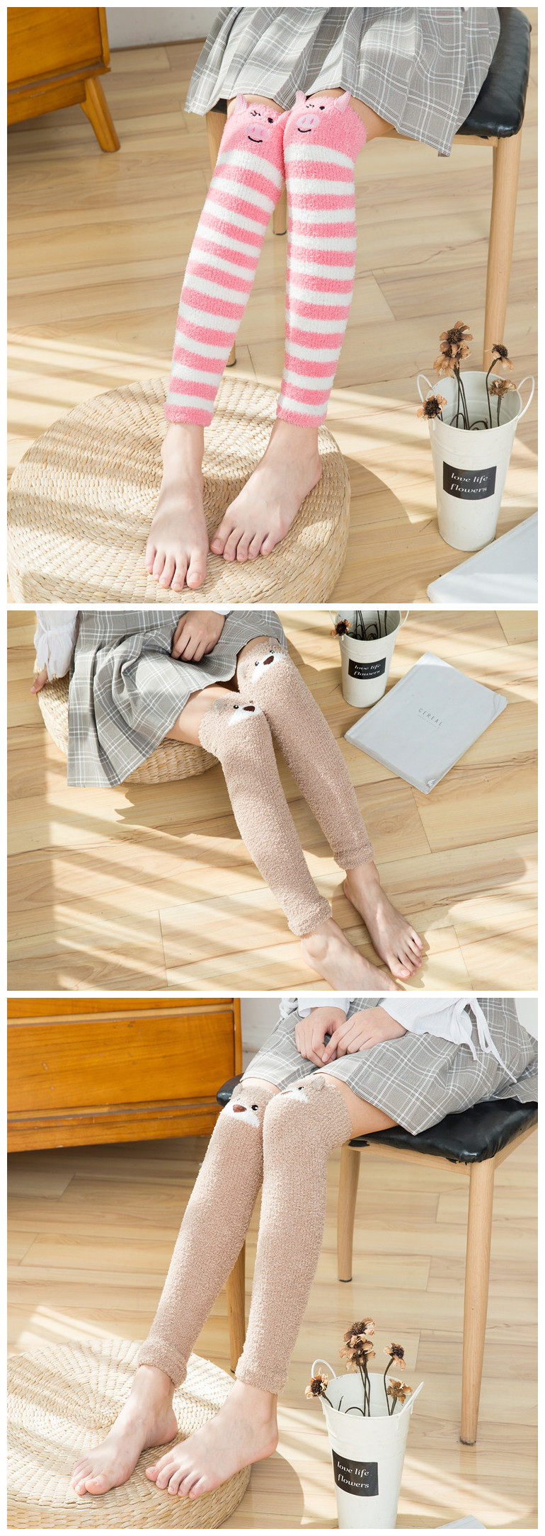 Vớ nhung san hô của Nhật Bản tất cao cổ