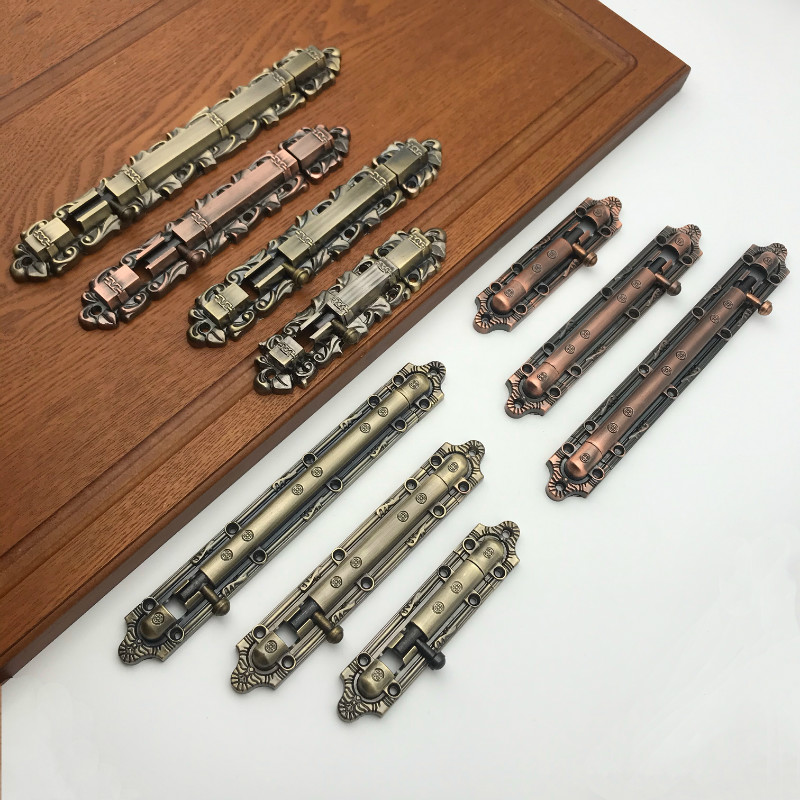 Good mood zinc alloy European Chinese-style antique fitting room door bolt security door bolt with black screw 468 inch spot
