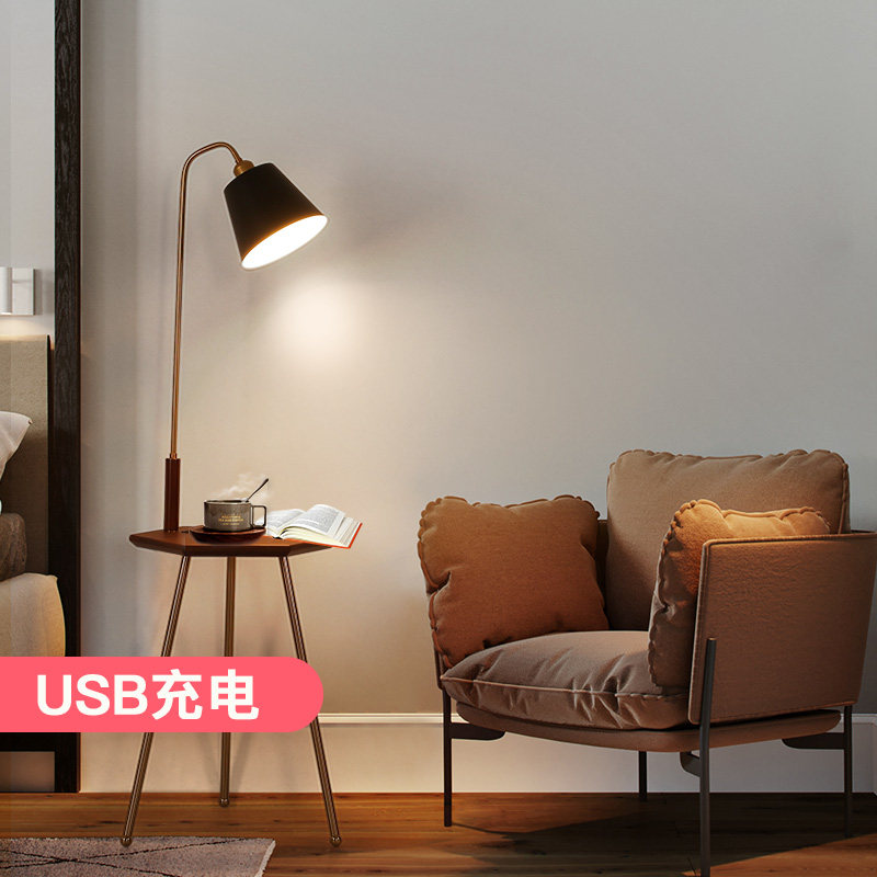 Shelf Floor Lamp Nordic Simple Modern Living Room Coffee Table Sofa Next Floor Table Lamp Creative Bedroom Bedside Lamp