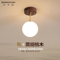 Aisle suction ceiling lamp minimalist modern door hall Hallway Cloakroom lamp Huaches wood All copper light extravagant Nordic Balcony Light