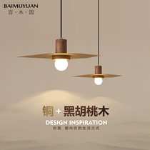 Headboard chandelier Nordic minimalist modern restaurant dining room Huaches wood all-copper cozy bedrooms Creative bar Terrace Lamps